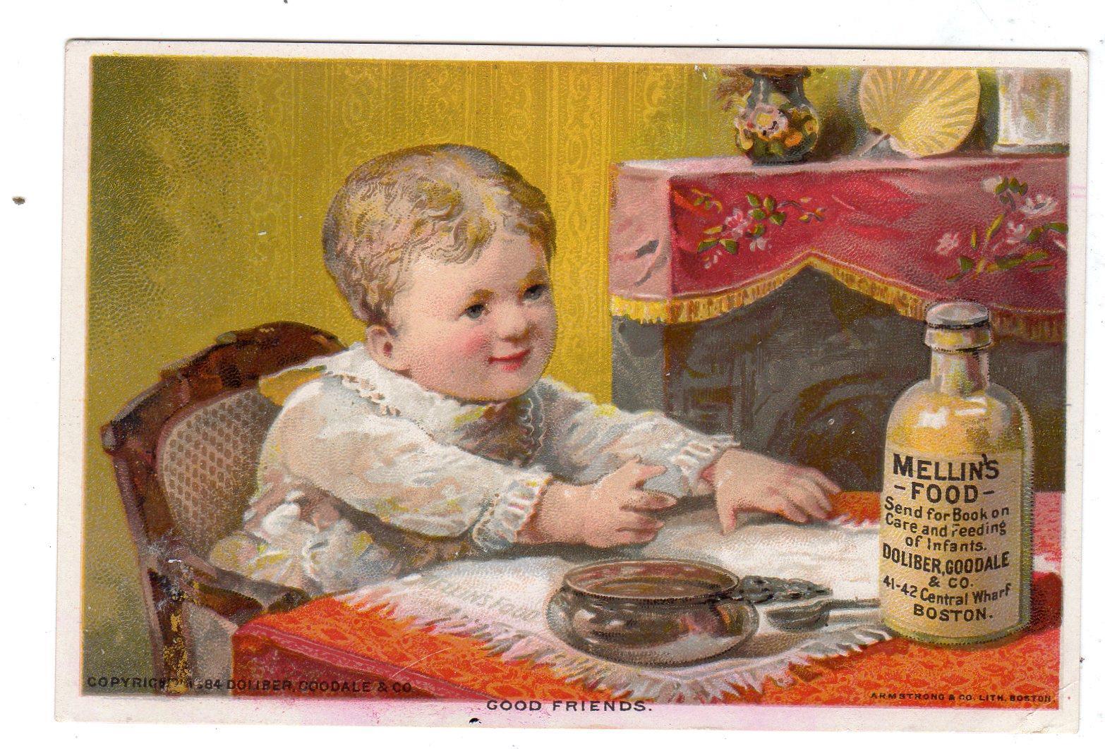 1884*MELLIN'S FOOD*DOLIBER GOODALE & CO*GOOD FRIENDS*ARMSTRONG & CO LITHOGRAPH 1884*MELLIN'S FOOD*DOLIBER GOODALE & CO*GOOD FRIENDS*ARMSTRONG & CO LITHOGRAPH