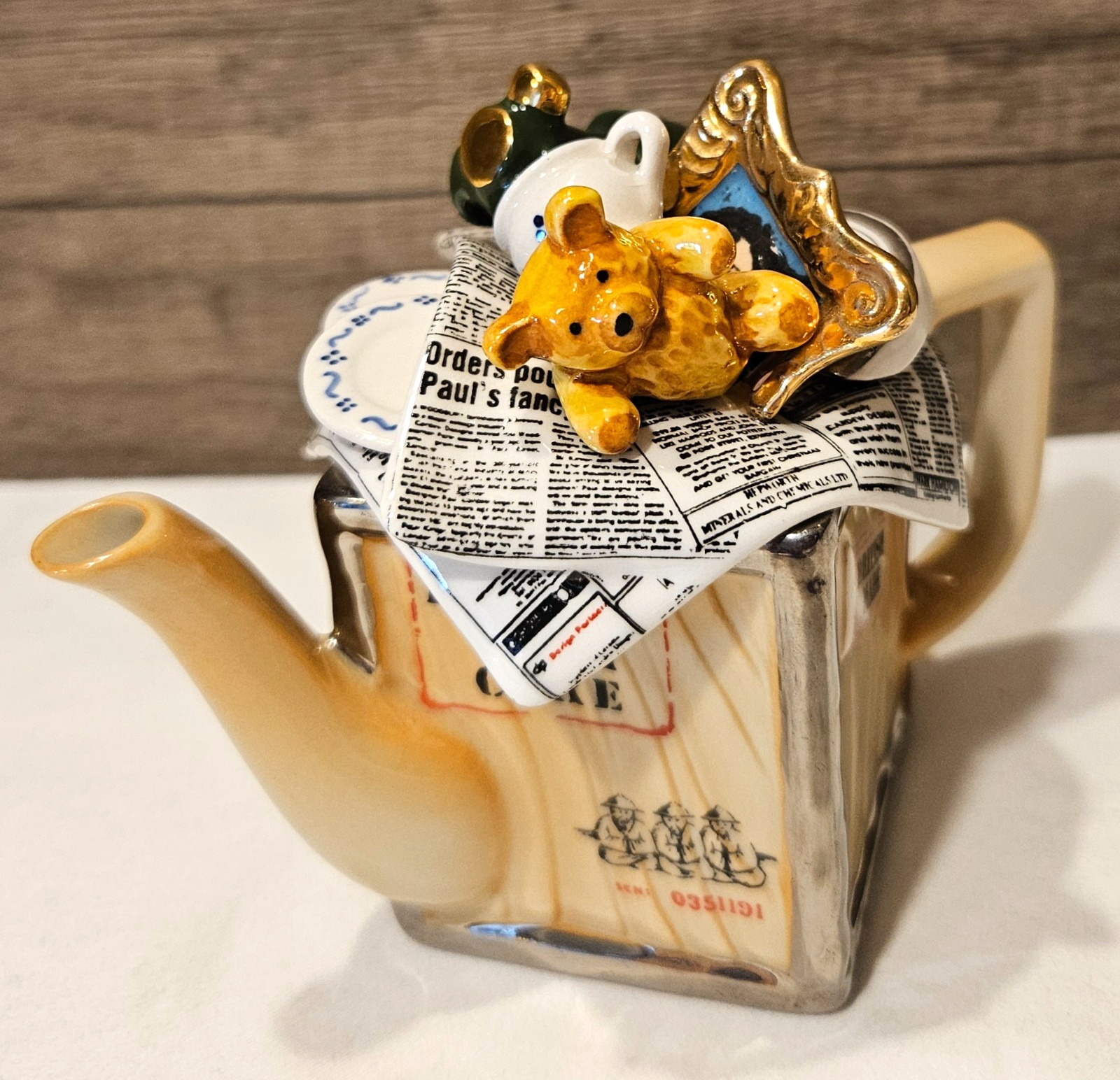 Vintage Paul Cardew "Moving Day Crate"  Ceramic Teapot Made in England