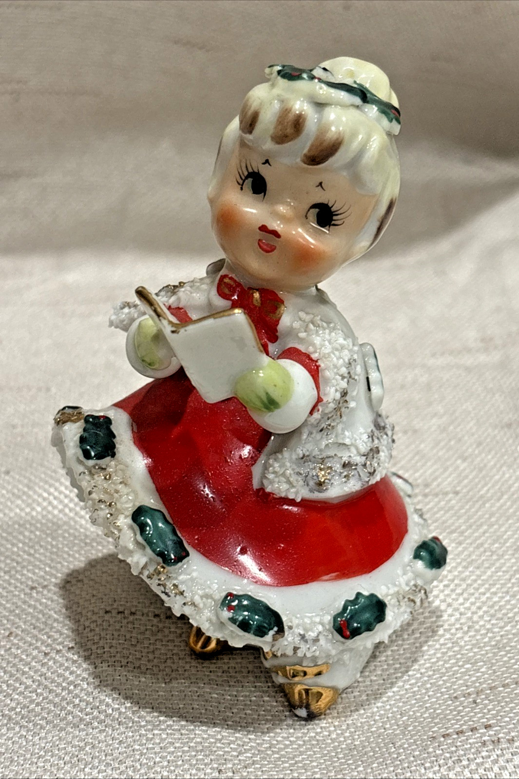 Vtg GEO Z LEFTON Spaghetti Christmas “BLOOMER GIRL" 1950’s Japan Ceramics Choir Vtg GEO Z LEFTON Spaghetti Christmas “BLOOMER GIRL" 1950’s Japan Ceramics Choir