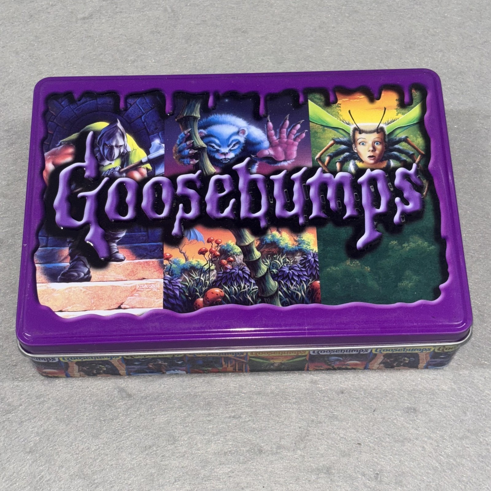 Retro Goosebumps Tin R.L. Stine Books Set of 5 Scholastic Horror Series 90s Retro Goosebumps Tin R.L. Stine Books Set of 5 Scholastic Horror Series 90s