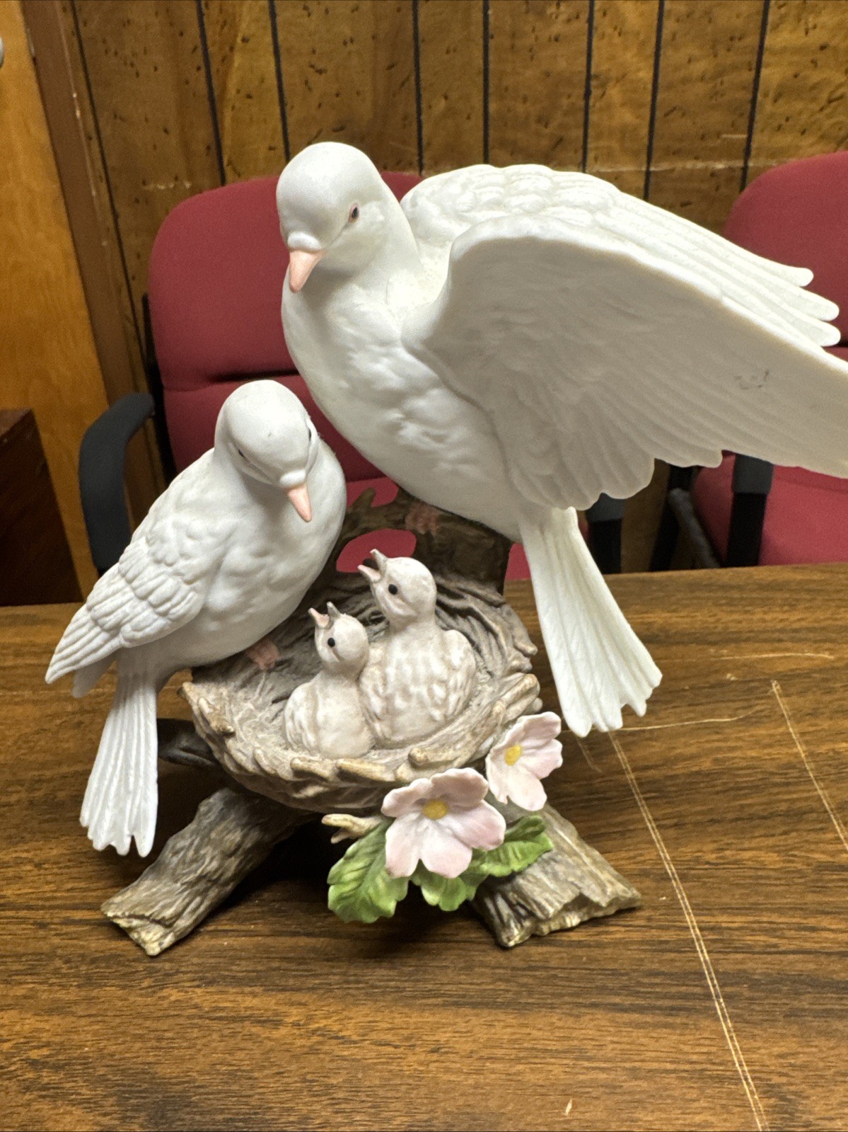 HOMCO HOME INTERIORS CLASSIC PORCELAIN "NATURE'S PROMISE" DOVES/FLOWERS/FAMILY