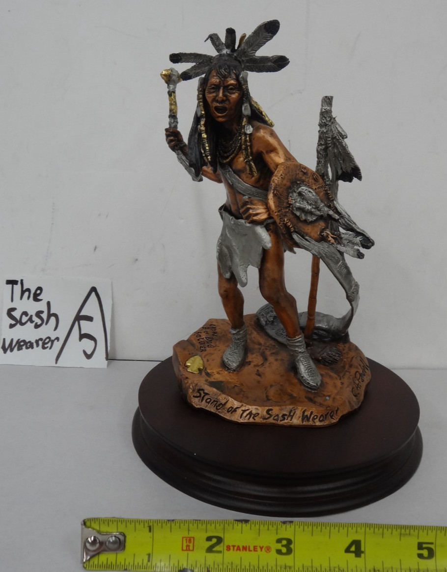 Legends Pardell Bronze Crow Native American Stand of the Sash Wearer Sculpture Legends Pardell Bronze Crow Native American Stand of the Sash Wearer Sculpture