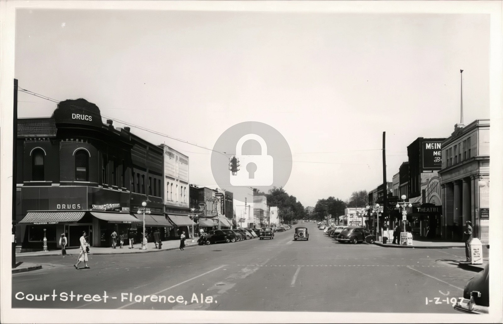 Court Street Florence AL Owl Drug Store Theatre Vintage Cars Cline RPPC COPY Court Street Florence AL Owl Drug Store Theatre Vintage Cars Cline RPPC COPY