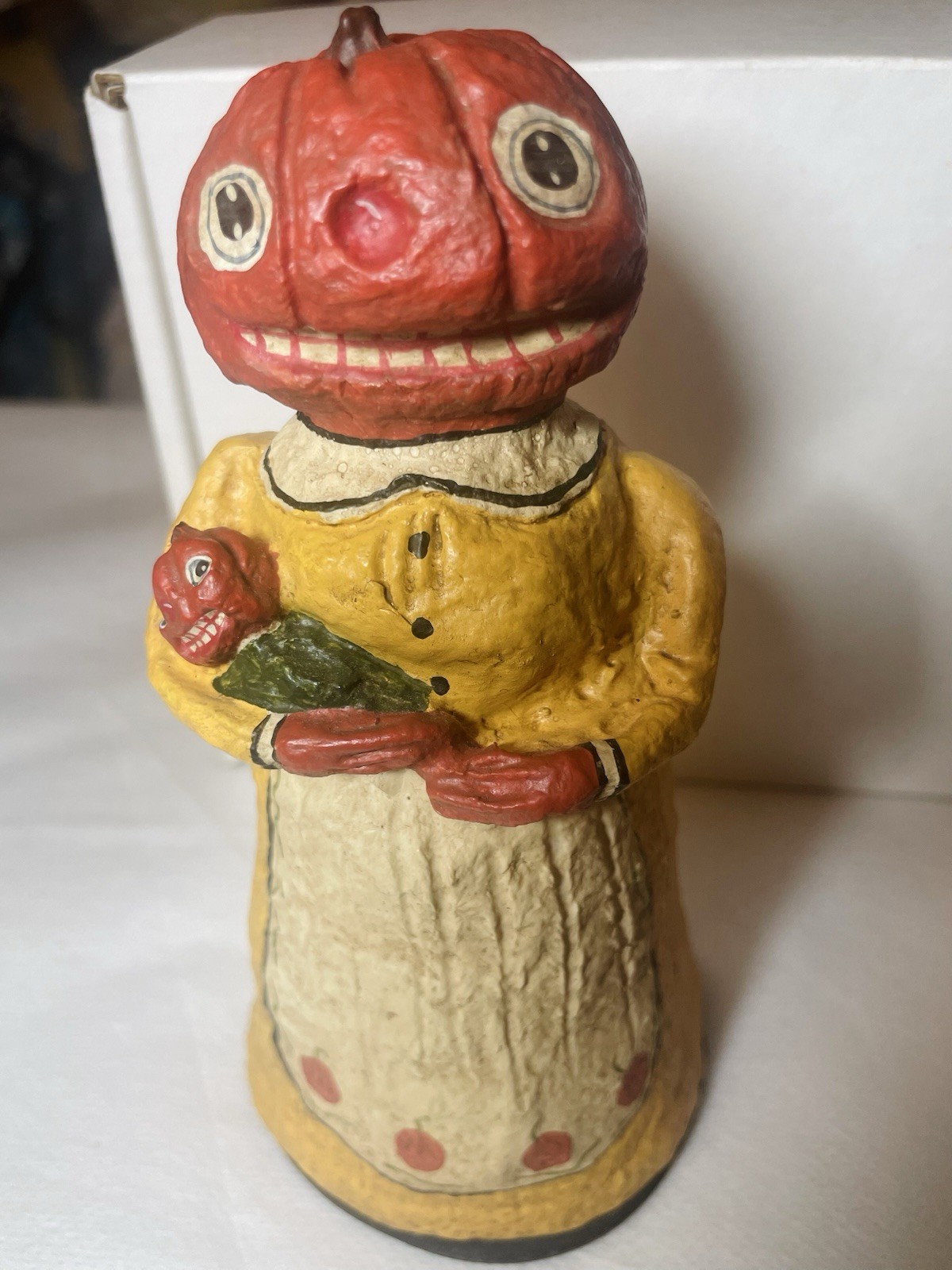 Vintage Poliwoggs folk art Halloween collectible. The Pumpkin Head Mom & Baby Vintage Poliwoggs folk art Halloween collectible. The Pumpkin Head Mom & Baby