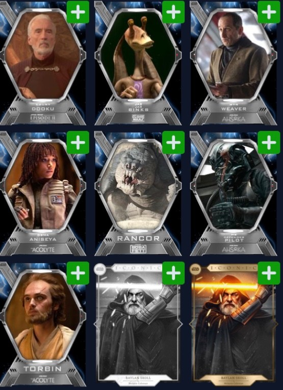 Topps Star Wars Baylan Skoll Iconic 26 Force Lightning Workbench Lot of 10