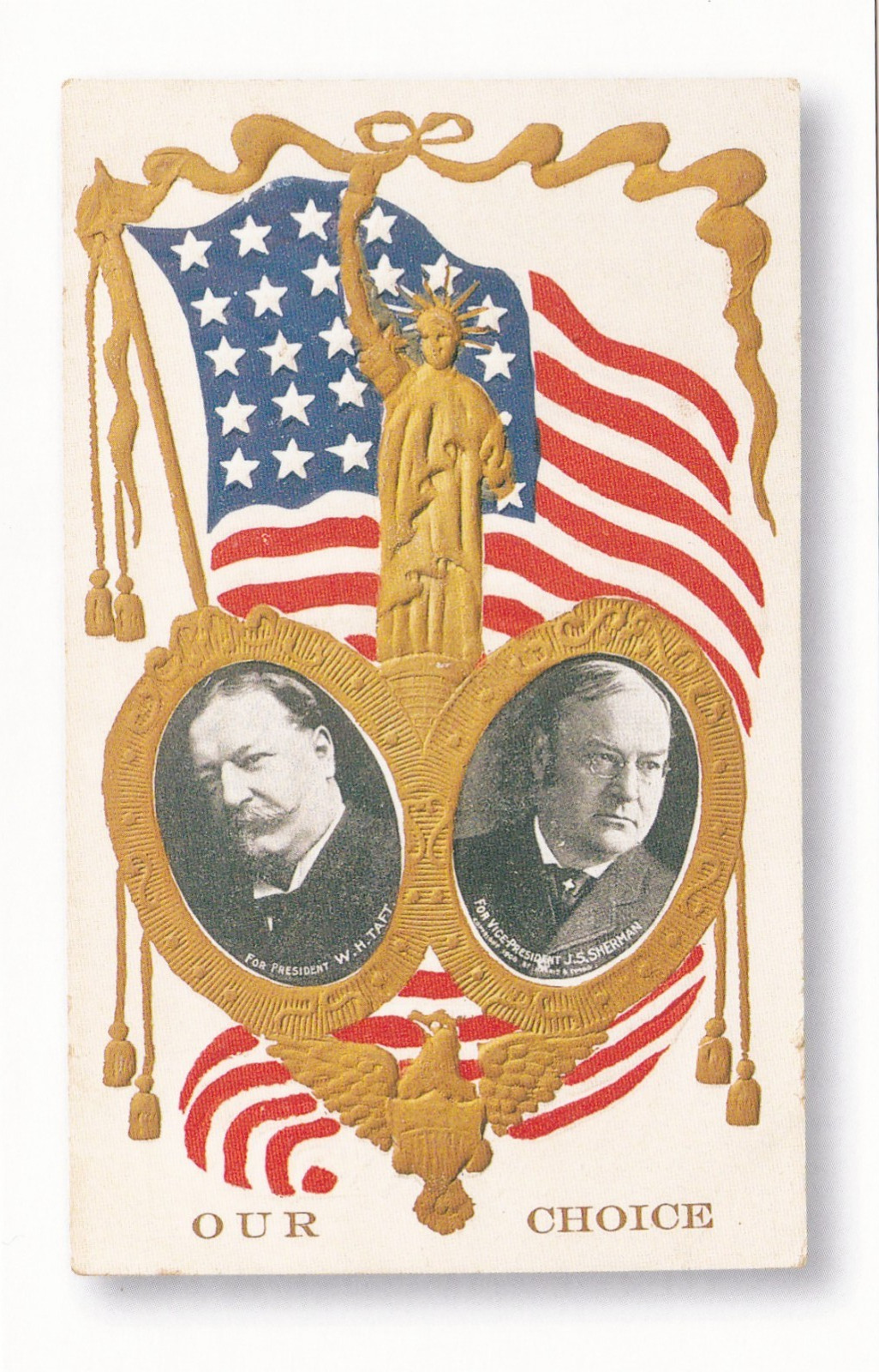 27th President William Howard Taft elected in 1909 Patriotic Postcard 27th President William Howard Taft elected in 1909 Patriotic Postcard