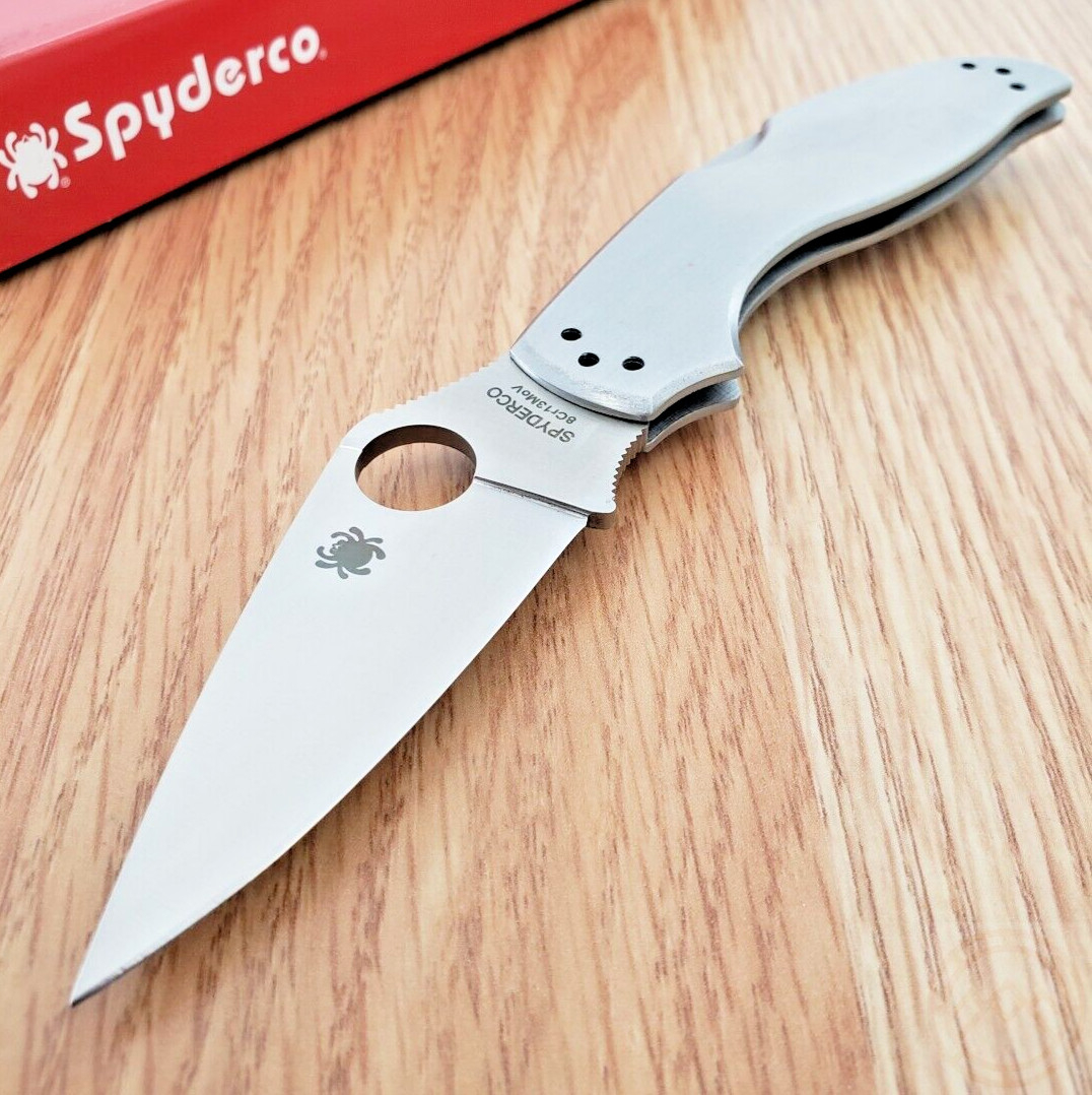 Spyderco Uptern Folding Knife 2.88" 8Cr13MoV Steel Blade Stainless Handle 261P