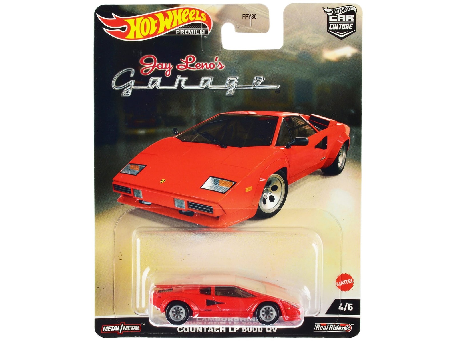 Lamborghini Countach LP 5000 QV Red "Jay Leno's Garage" Diecast Model Car by Hot Lamborghini Countach LP 5000 QV Red "Jay Leno's Garage" Diecast Model Car by Hot