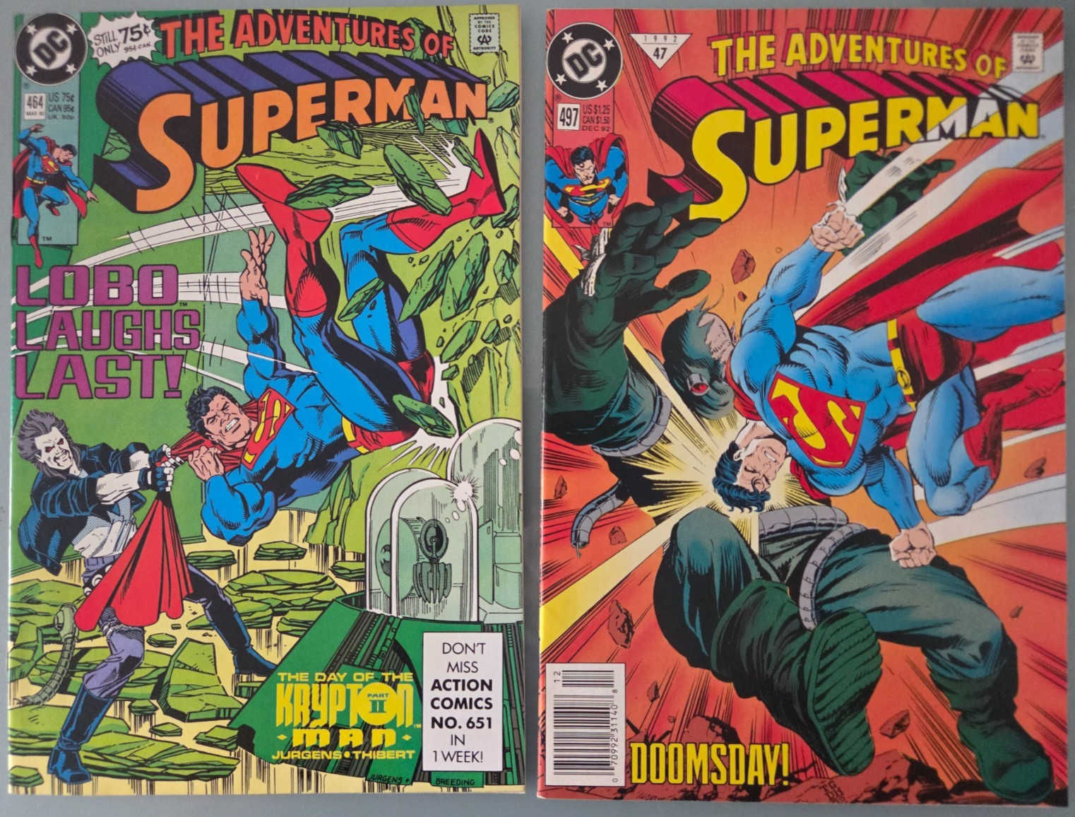 ADVENTURES OF SUPERMAN SET OF 100 ISSUES (1987) DC COMICS DOOMSDAY LOBO #500 ADVENTURES OF SUPERMAN SET OF 100 ISSUES (1987) DC COMICS DOOMSDAY LOBO #500