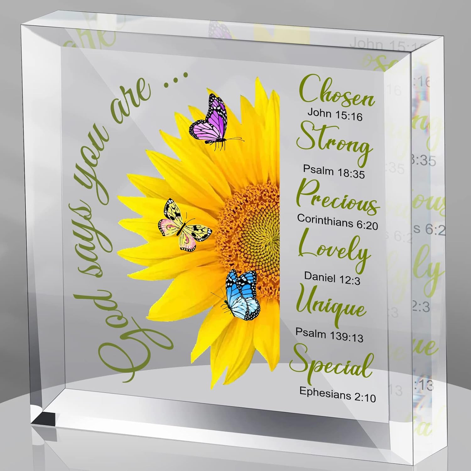 Acrylic Christian Inspirational Gifts Sunflower Bible Motivational Gifts God Say Acrylic Christian Inspirational Gifts Sunflower Bible Motivational Gifts God Say