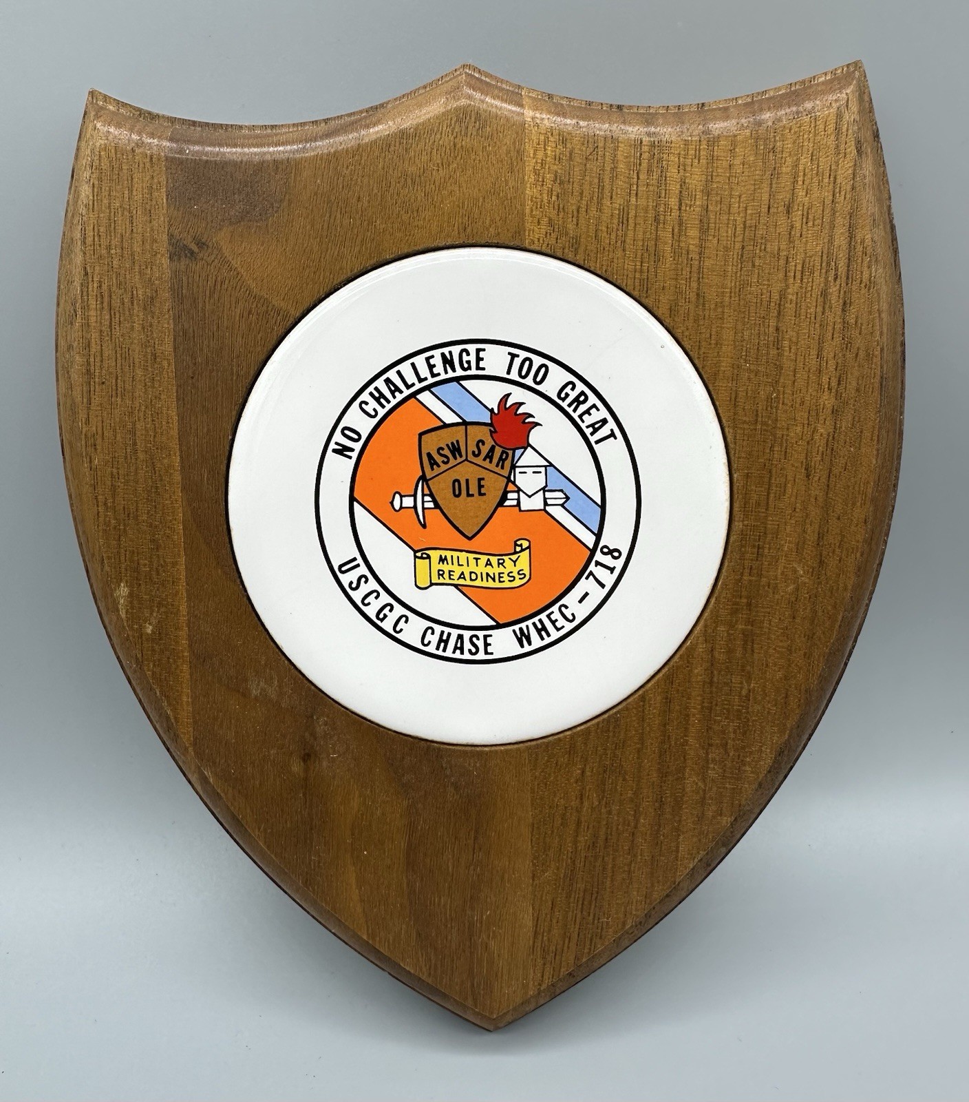US Coast Guard WALL PLAQUE USCGC Chase WHEC-718 No Challenge Too Great Military US Coast Guard WALL PLAQUE USCGC Chase WHEC-718 No Challenge Too Great Military