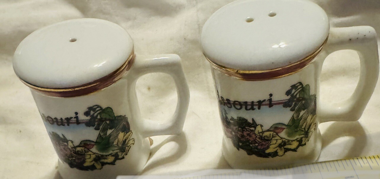 Vintage Missouri Souvenir Mug Salt and Pepper Shakers Set Ceramic Travel MCM Vintage Missouri Souvenir Mug Salt and Pepper Shakers Set Ceramic Travel MCM