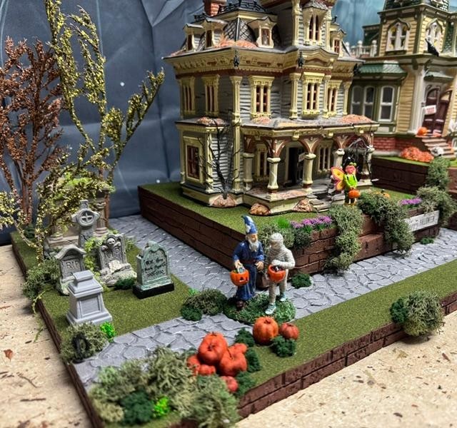 Halloween Village Display Base 43x14 for Dept 56 Lemax Ghostly Walk