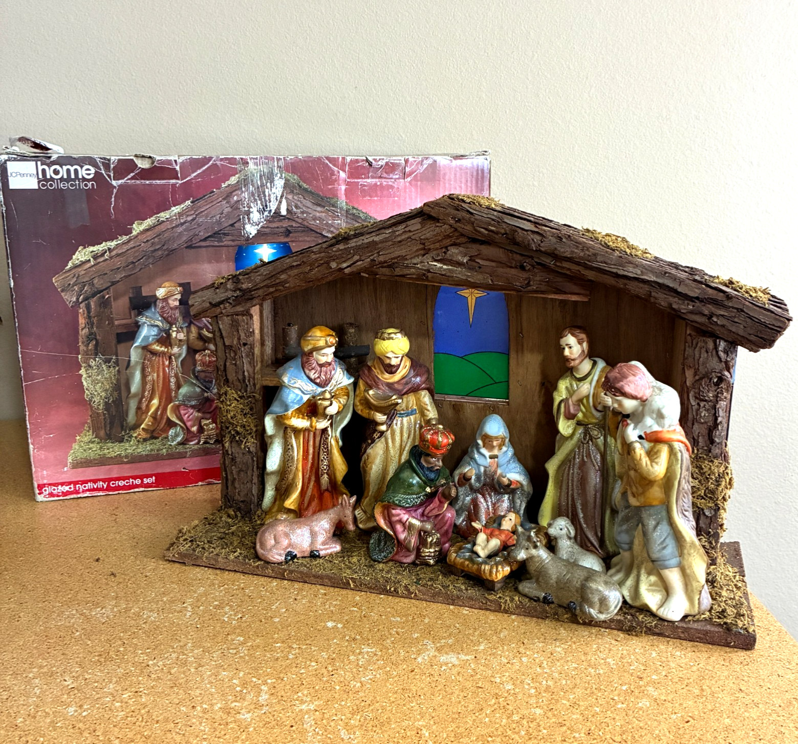 VTG JC Penney 11 pc Nativity Set Home Collection Ceramic in Box Lighted VTG JC Penney 11 pc Nativity Set Home Collection Ceramic in Box Lighted