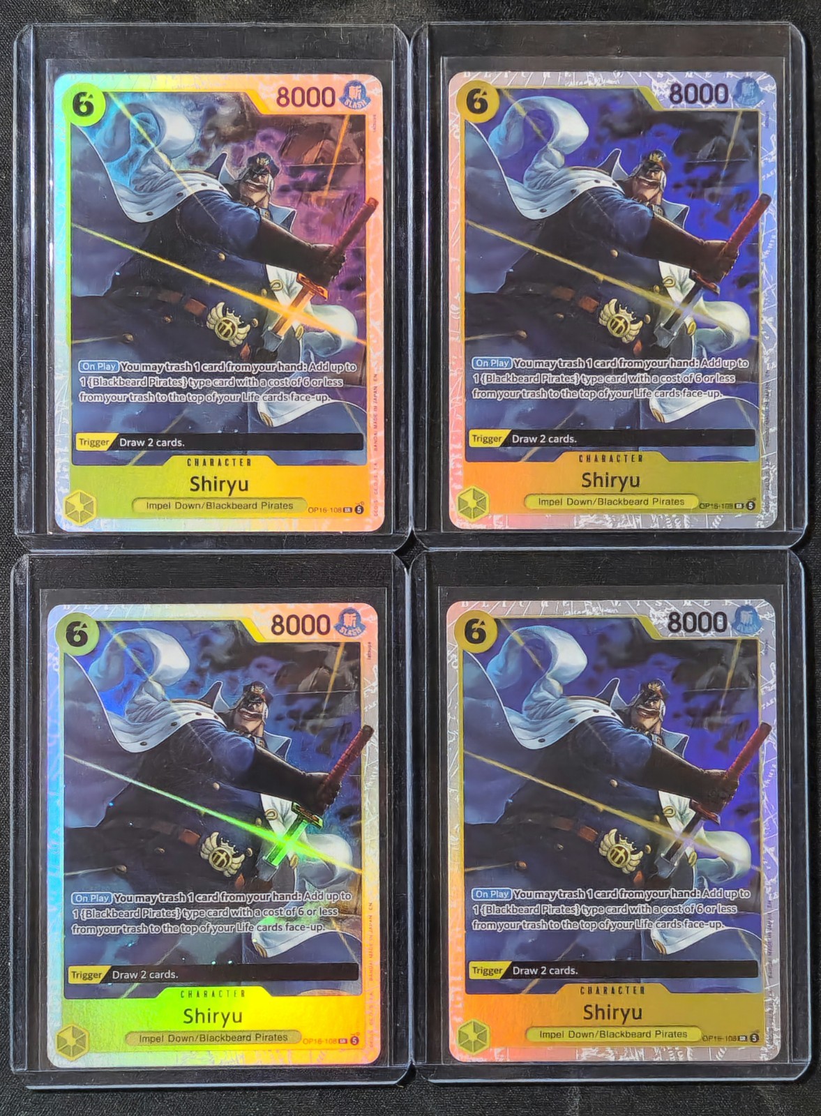 OP16-108 Shiryu SR English One Piece The Time of Battle - 4x Card Playset OP16-108 Shiryu SR English One Piece The Time of Battle - 4x Card Playset