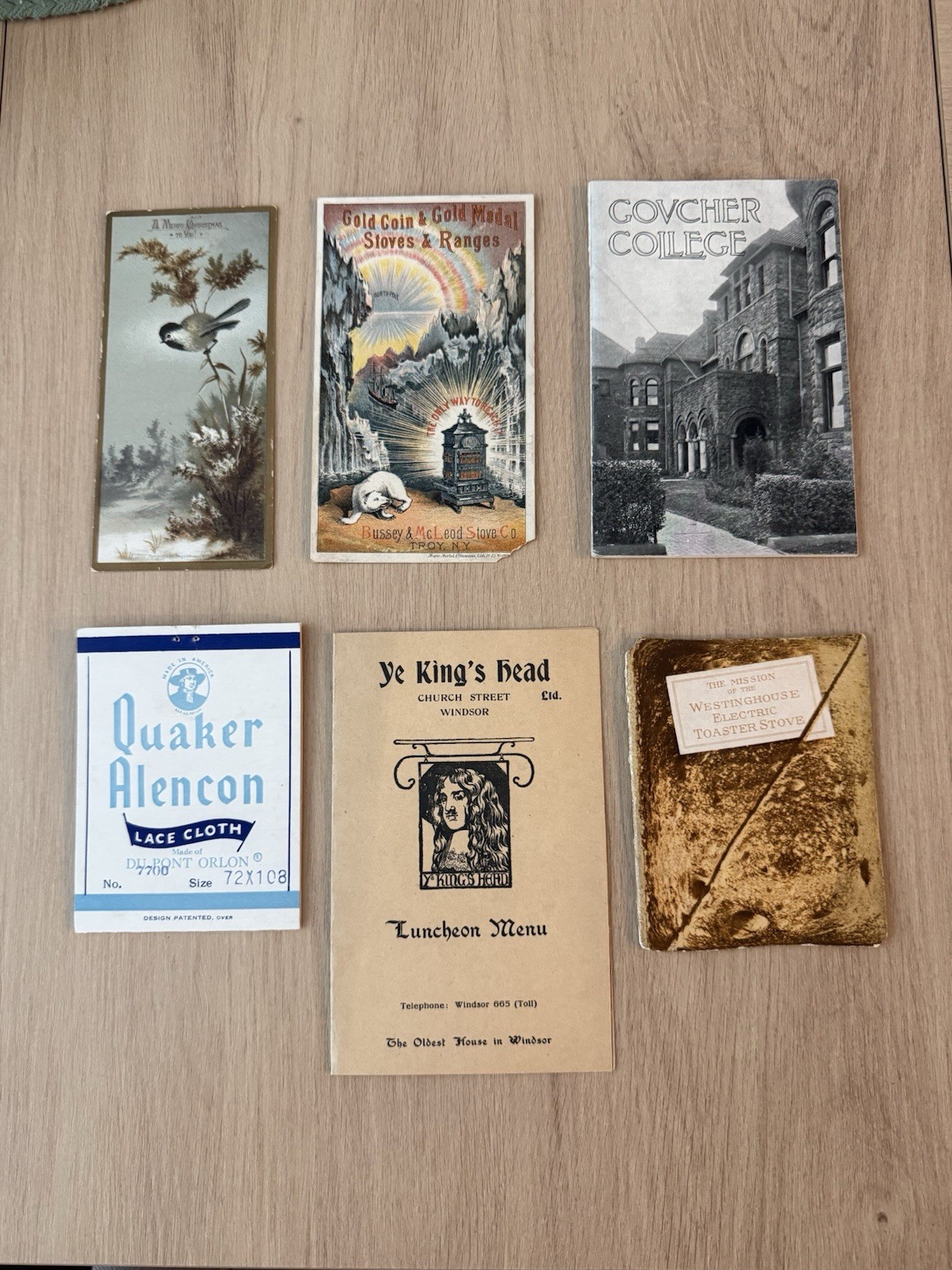 Lot of 6 Vintage Antique Paper Ephemera Victorian Trade Cards Menus Brochures Lot of 6 Vintage Antique Paper Ephemera Victorian Trade Cards Menus Brochures