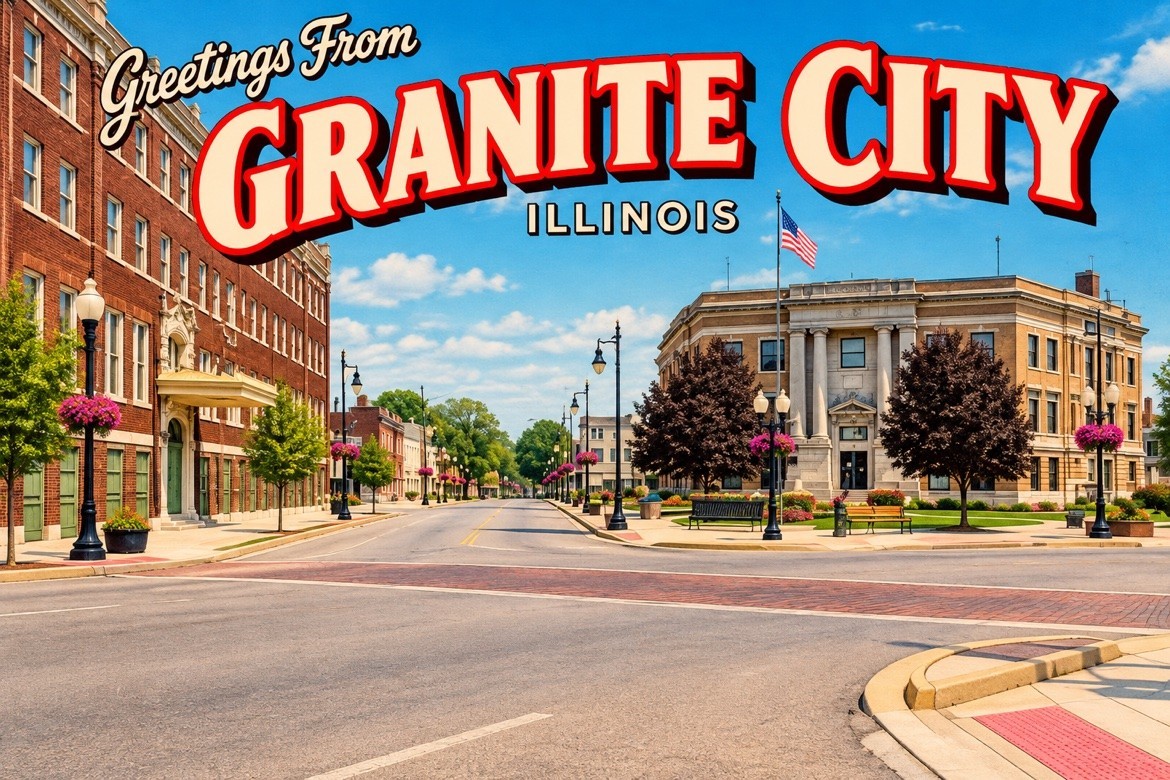 Greetings From Granite City Illinois Modern Postcard E521 Greetings From Granite City Illinois Modern Postcard E521