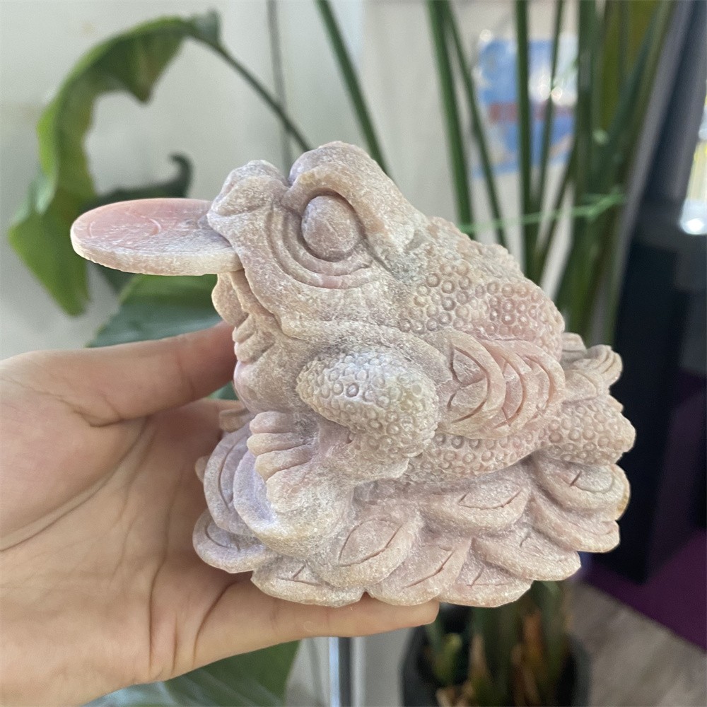 1.6LB 3.7 Natural Pink Opal Golden Toad Statue Crystal Reiki Heal Carving Decor 1.6LB 3.7 Natural Pink Opal Golden Toad Statue Crystal Reiki Heal Carving Decor