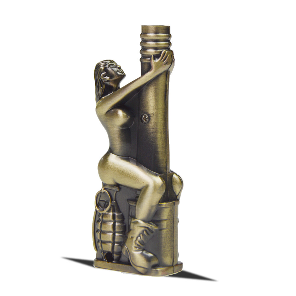 Refillable & Windproof Butane Torch Brass cigarette Exotic Dancer Lighter