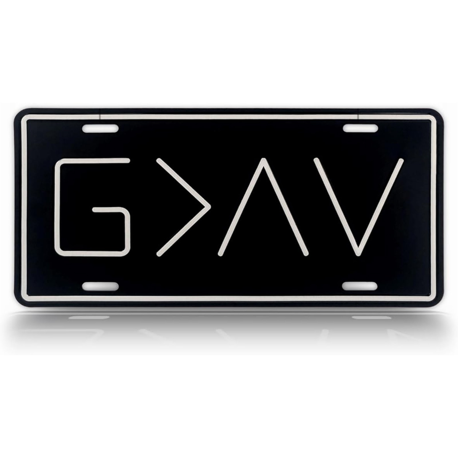 God Is Greater Than My Ups And Downs | Black Aluminium Decorative License Plate