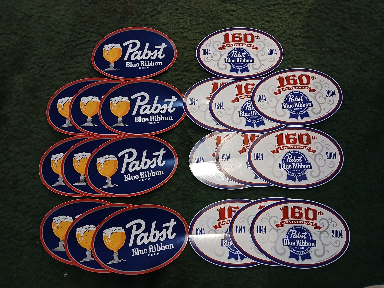 Lot of 20-Vintage Pabst Blue Ribbon Stickers-Beer Logo & 160th Anniversary Lot of 20-Vintage Pabst Blue Ribbon Stickers-Beer Logo & 160th Anniversary