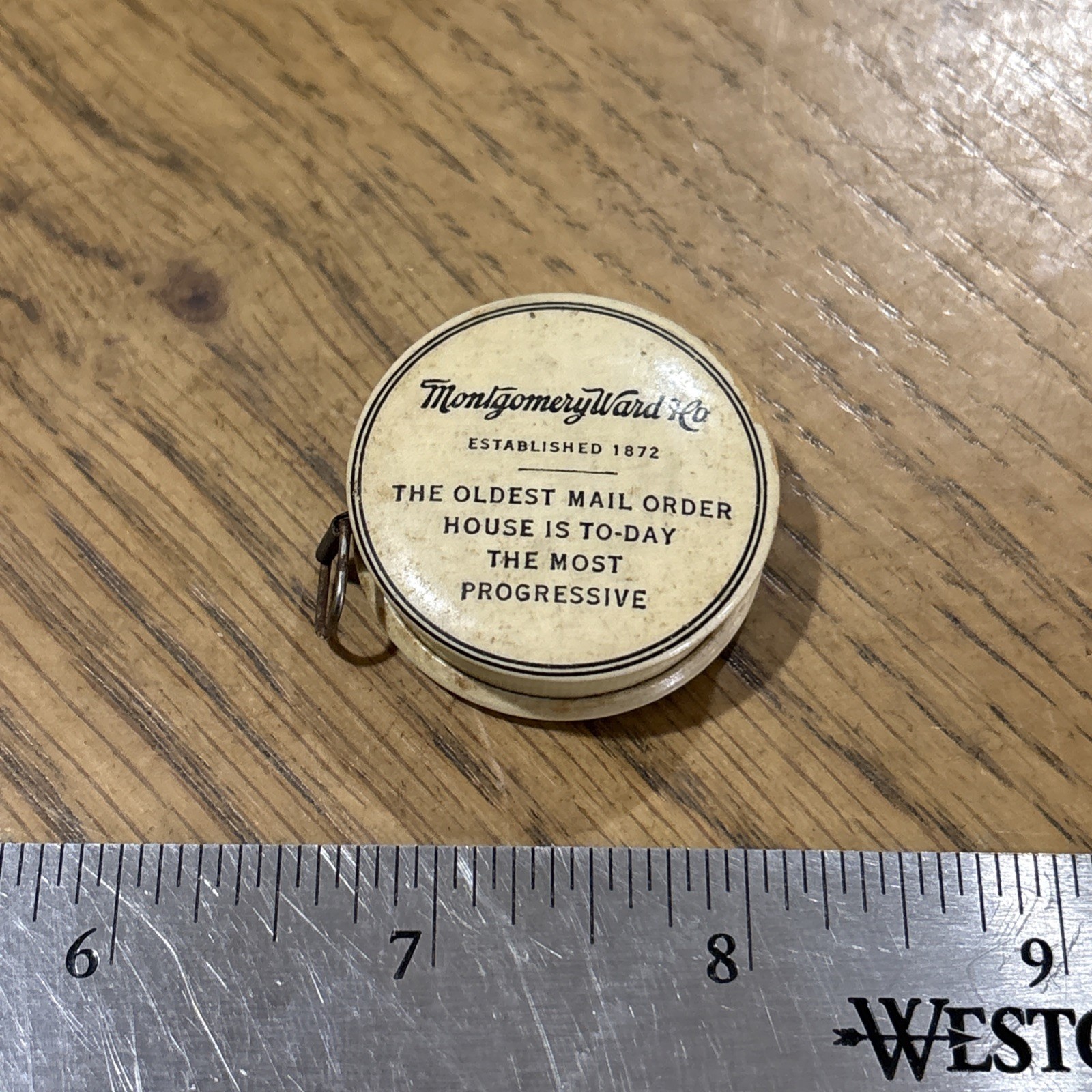 RARE 1920s ANTIQUE MONTGOMERY WARD HO'S RETAIL STORE 49" CELLULOID MEASURE TAPE RARE 1920s ANTIQUE MONTGOMERY WARD HO'S RETAIL STORE 49" CELLULOID MEASURE TAPE