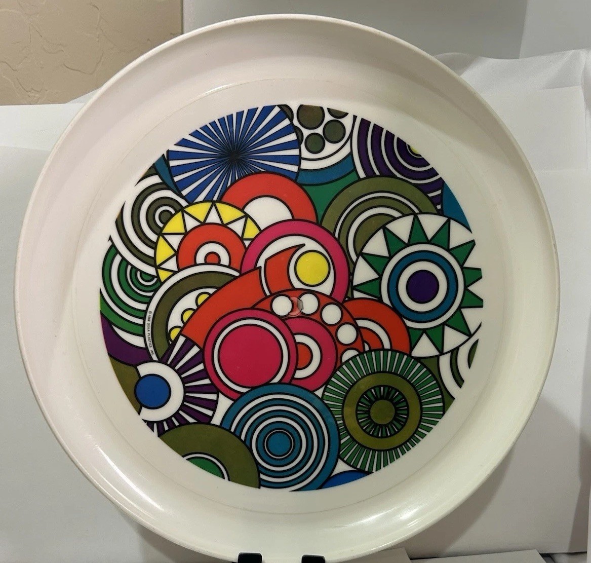 Vintage 1969 Deka Plastics Tot' Em Tray No.140 Pop Art Shapes 12.75" USA
