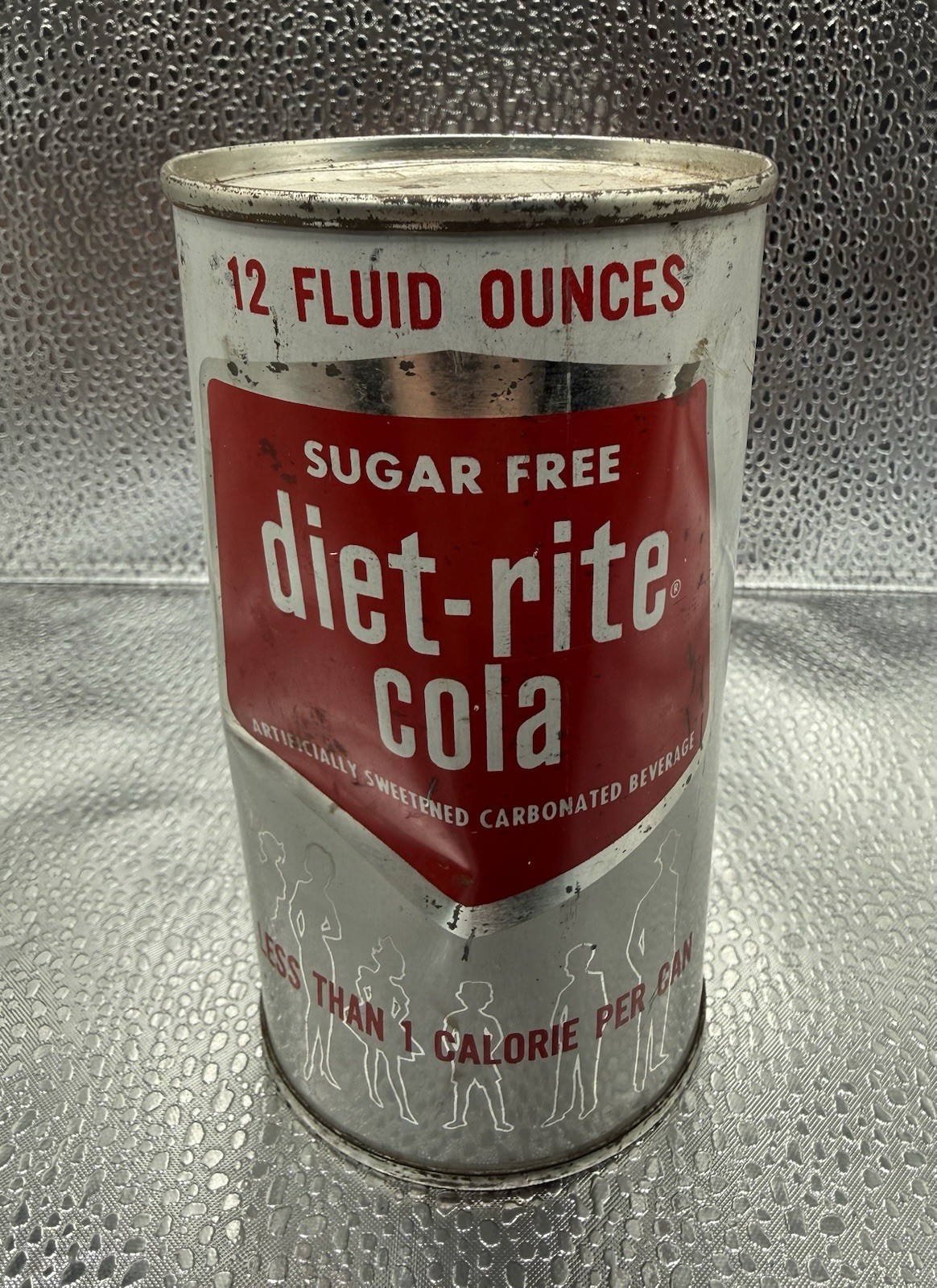 Vintage 1960s Diet-Rite Cola 12 Oz Steel Flat Top Soda Can RC Royal Crown Vintage 1960s Diet-Rite Cola 12 Oz Steel Flat Top Soda Can RC Royal Crown