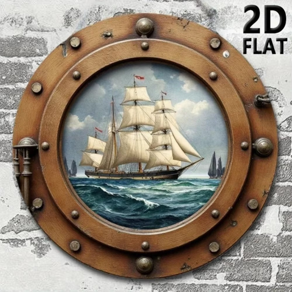 Vintage Nautical Sailboat Coastal Wall Art Decor for Home