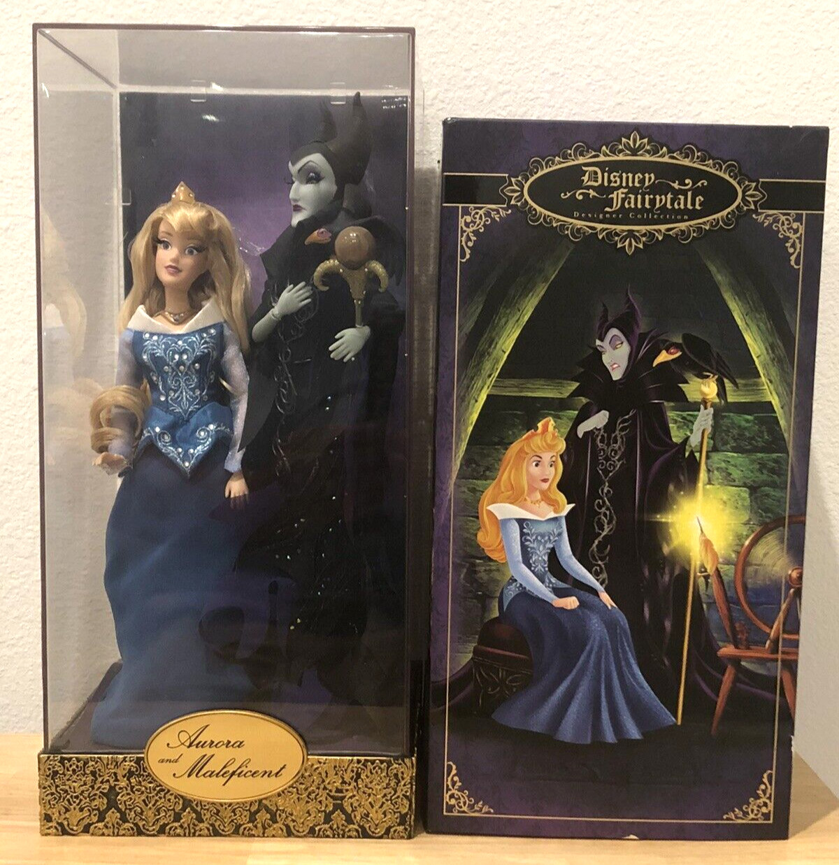 NEW DISNEY STORE EXCLUSIVE FAIRYTALE AURORA AND MALEFICENT DOLLS LE 3851/6000 NEW DISNEY STORE EXCLUSIVE FAIRYTALE AURORA AND MALEFICENT DOLLS LE 3851/6000