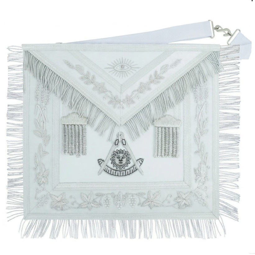 Handmade Masonic Past Master Apron with Compasses & Quadrant - Genuine Lambskin Handmade Masonic Past Master Apron with Compasses & Quadrant - Genuine Lambskin