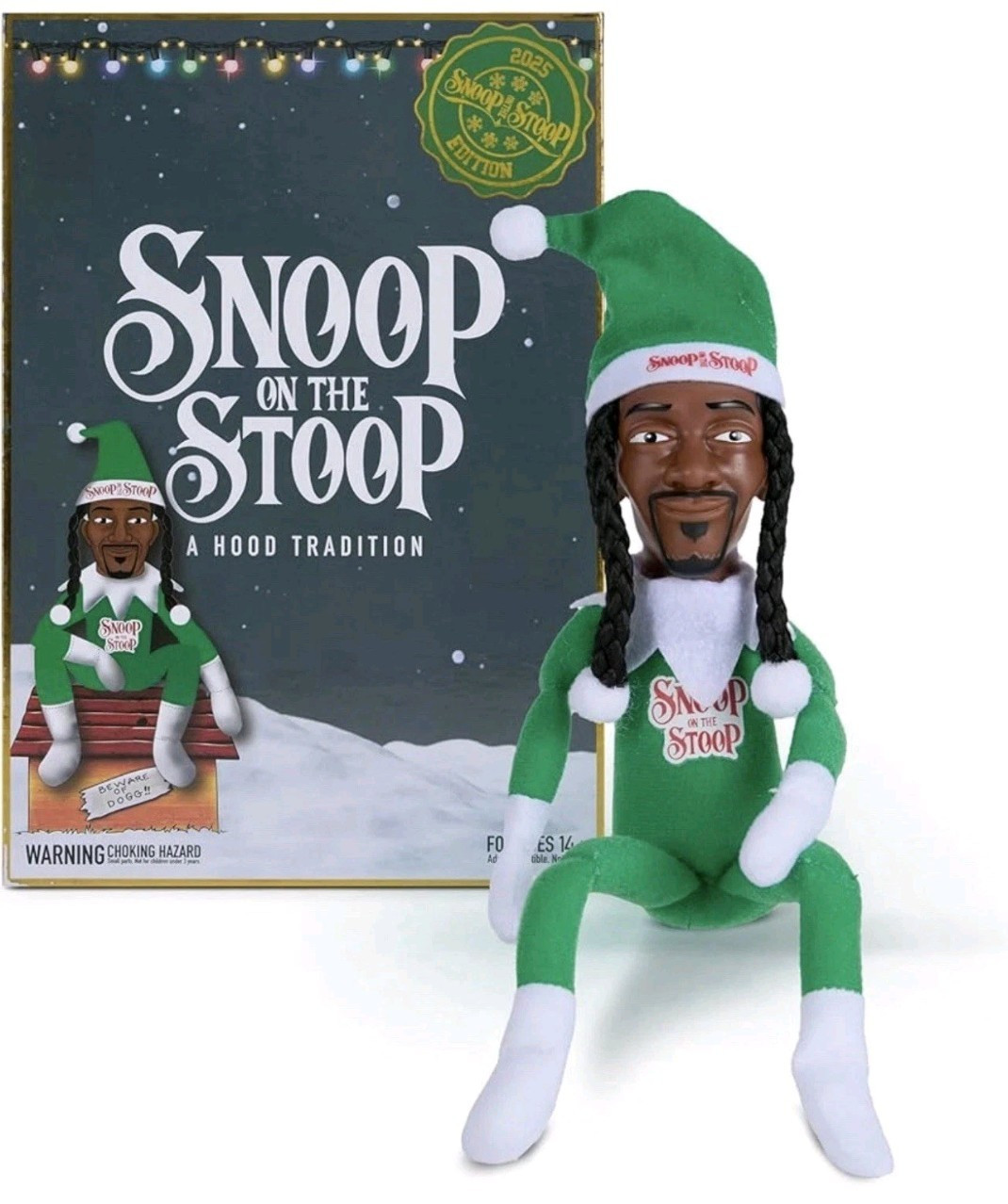NEW Snoop On The Stoop Tradition Plush Shelf Sitter Christmas Holiday Decor