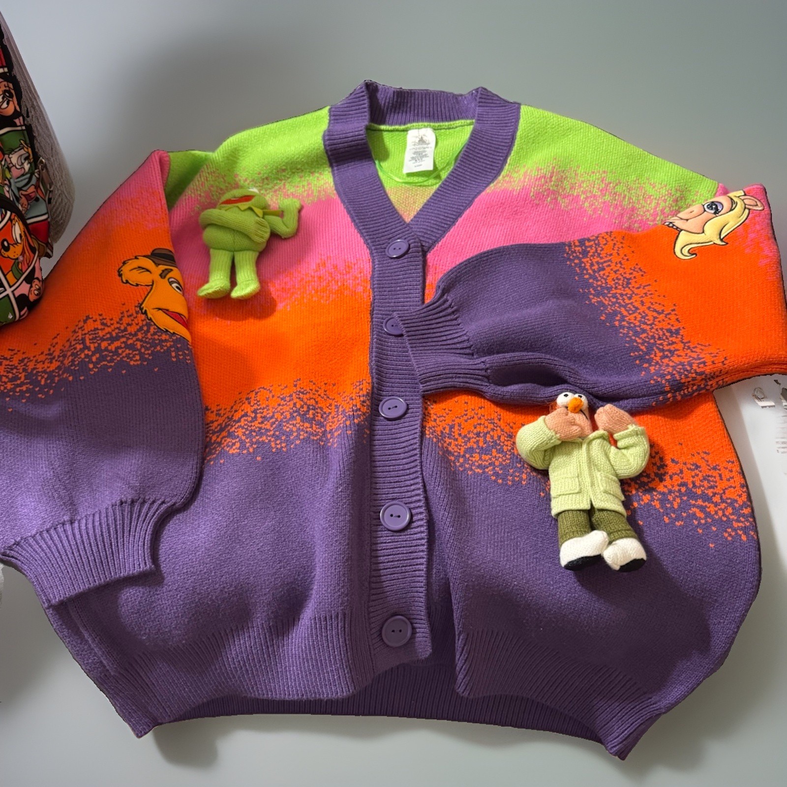 NWT D23 Disney 2026 The Muppet Show Plush Cardigan Sweater 50th Anniversary XL NWT D23 Disney 2026 The Muppet Show Plush Cardigan Sweater 50th Anniversary XL