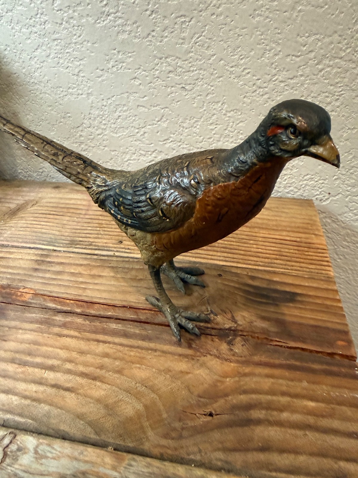 XL Antique Signed J. Csadek Vienna Bronze Pheasant Austrian Cold Painted Rare XL Antique Signed J. Csadek Vienna Bronze Pheasant Austrian Cold Painted Rare