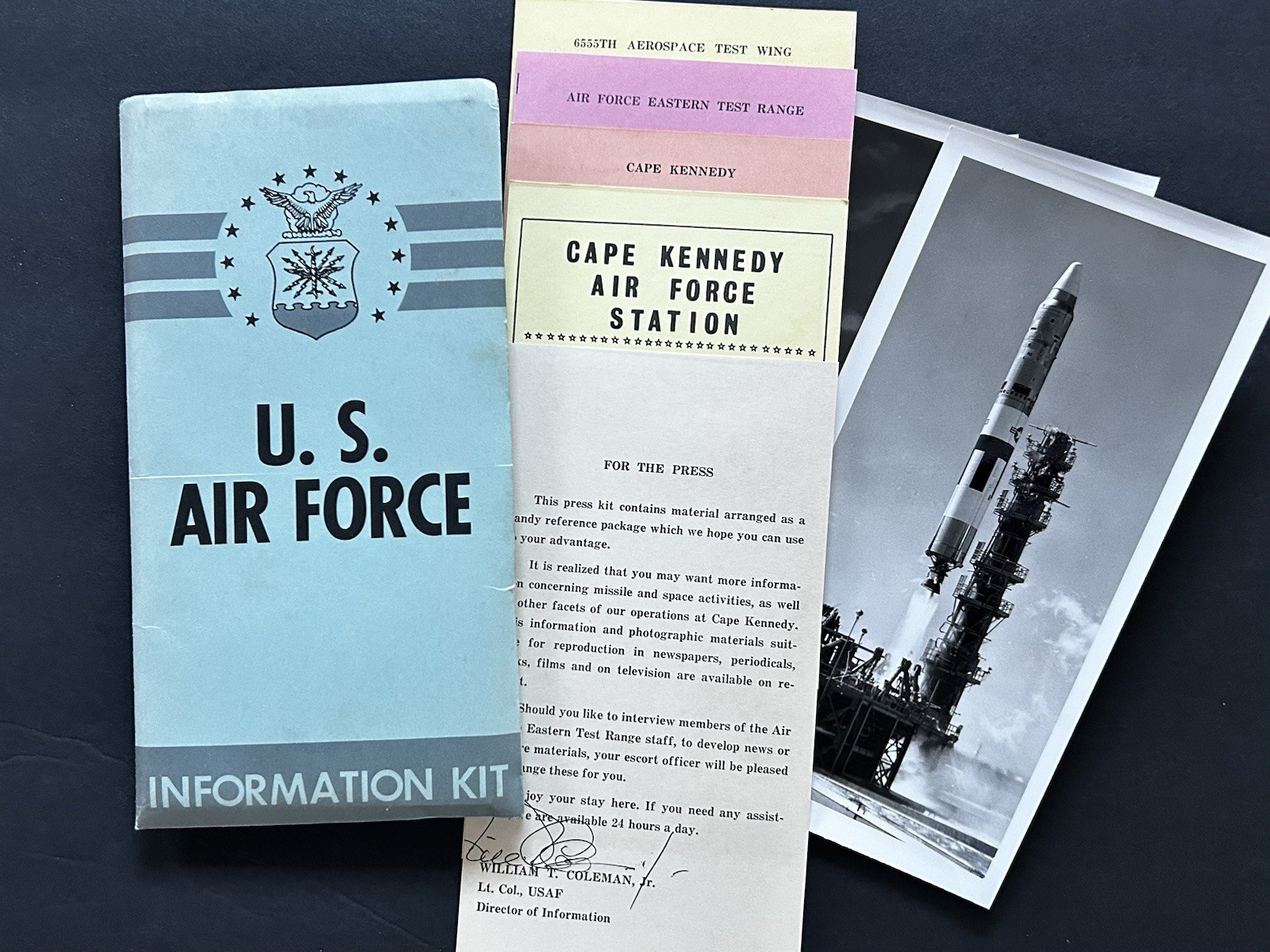 1964 U.S. Air Force Eastern Test Range Press Information Kit Folder Lot 1964 U.S. Air Force Eastern Test Range Press Information Kit Folder Lot