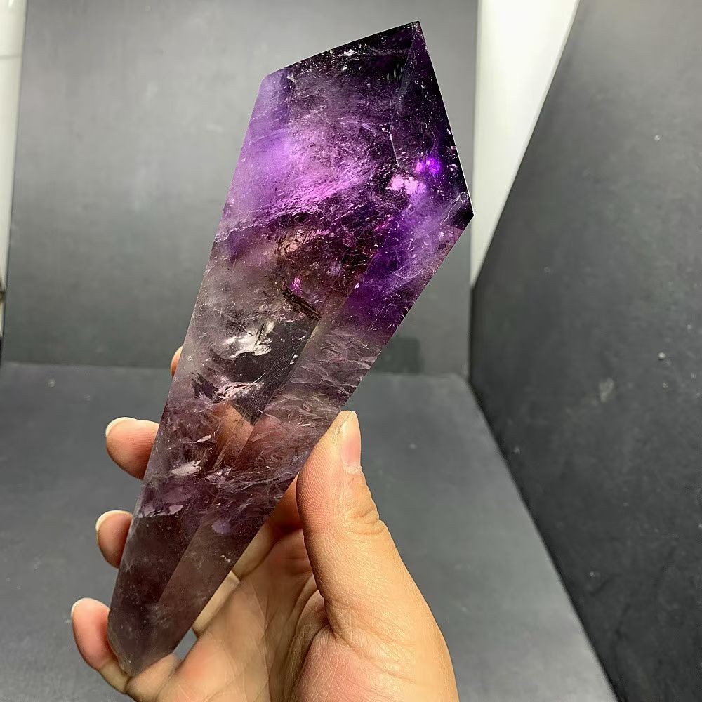 940G Natural Amethyst Quartz Obelisk Large Crystals Tower Chakras Point healing 940G Natural Amethyst Quartz Obelisk Large Crystals Tower Chakras Point healing