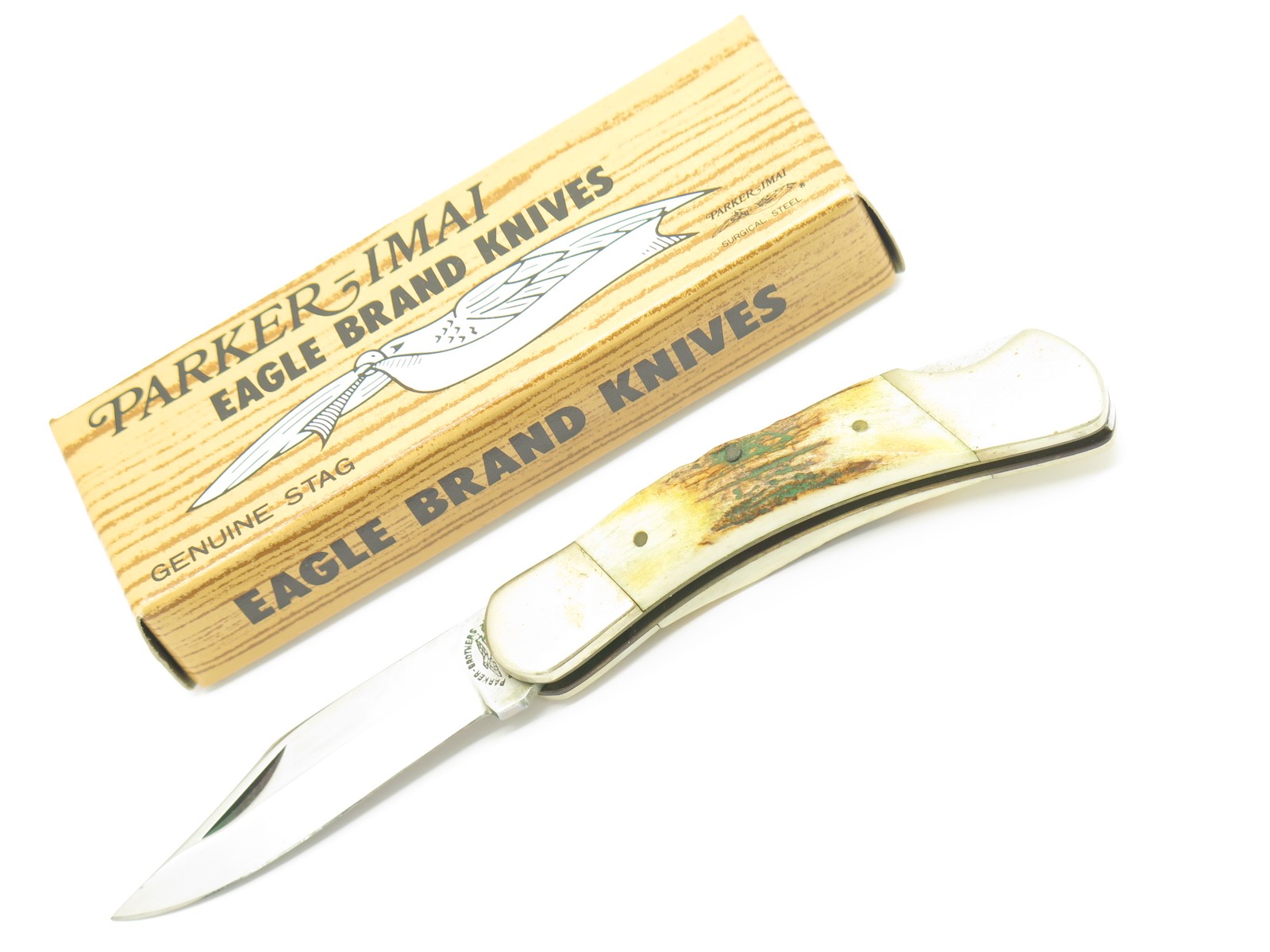 Vintage 1978-82 Parker Brothers Eagle K248-B Imai Seki Japan Stag Folding Knife Vintage 1978-82 Parker Brothers Eagle K248-B Imai Seki Japan Stag Folding Knife