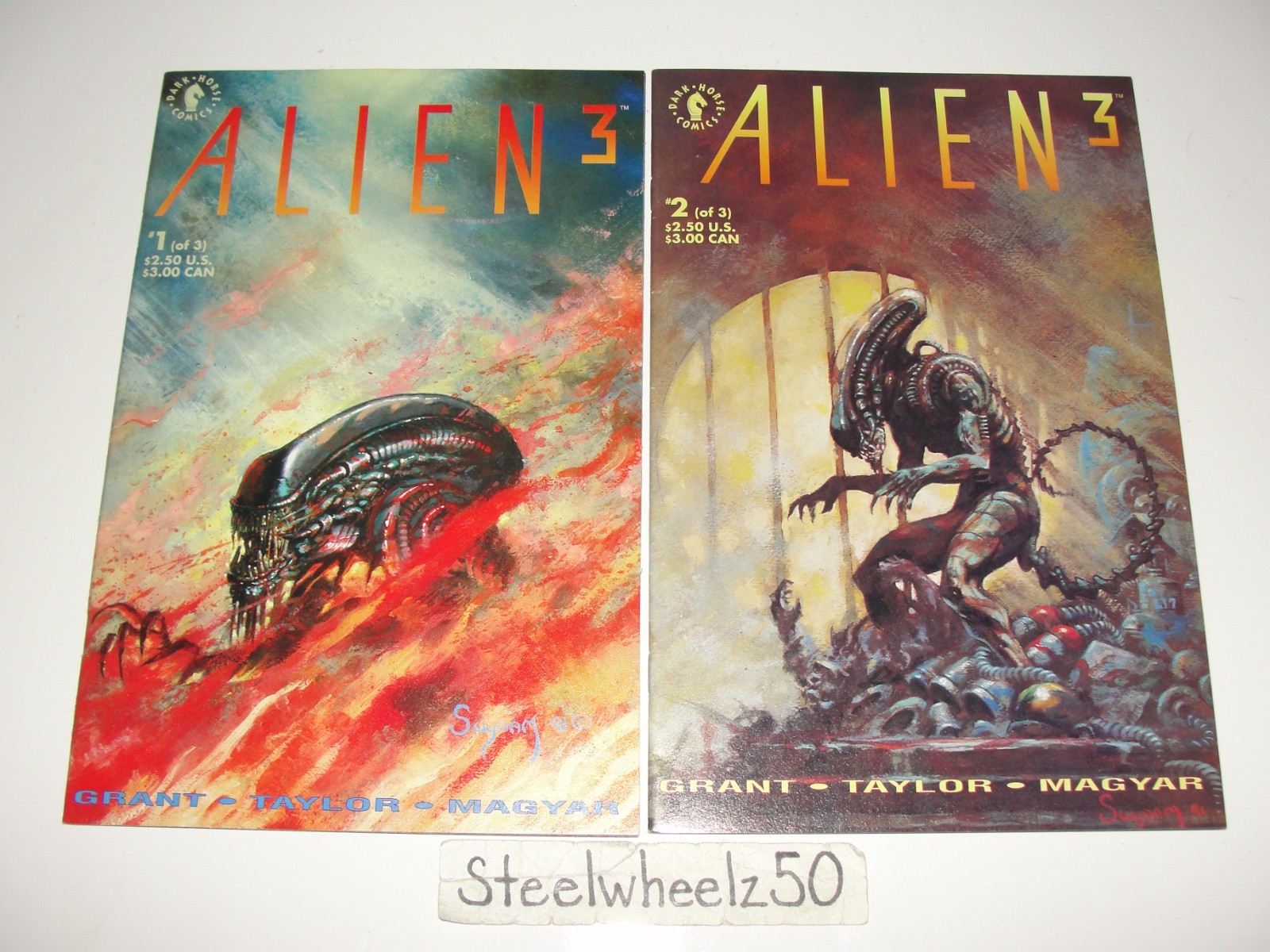 Alien 3 #1 & 2 Comic Lot Dark Horse 1992 Movie Adaptation Grant Arthur Suydam Alien 3 #1 & 2 Comic Lot Dark Horse 1992 Movie Adaptation Grant Arthur Suydam