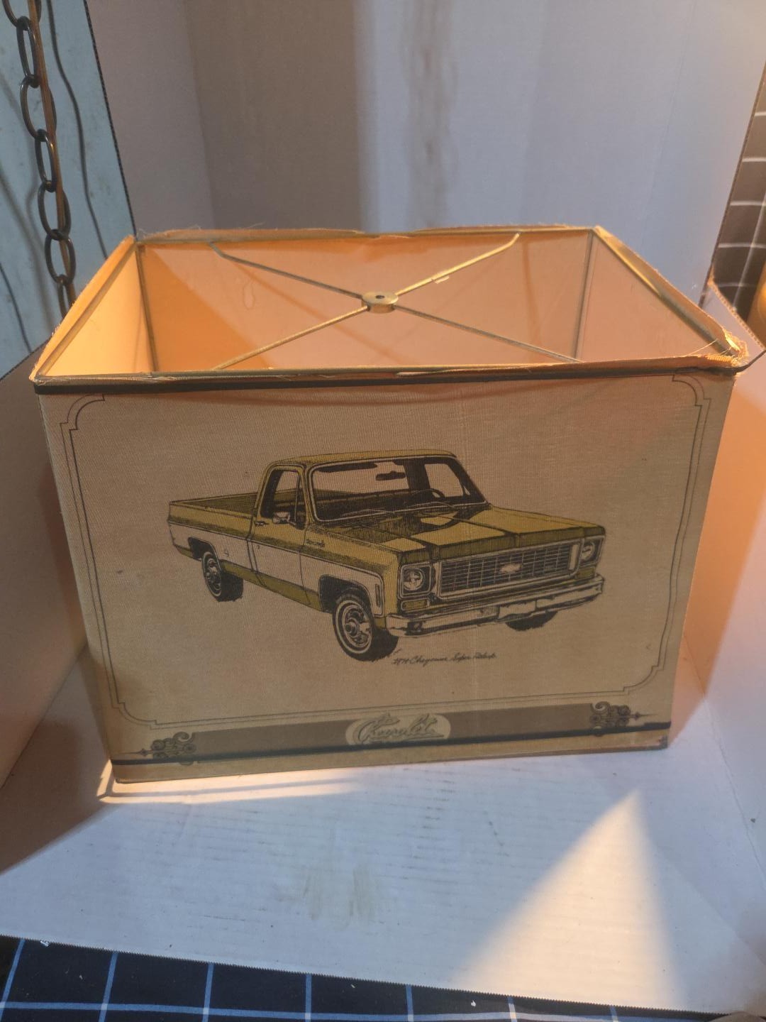 Vintage 1970s Chevrolet Chevy Dealer Promotional Truck Car Lamp Shade Very Rare Vintage 1970s Chevrolet Chevy Dealer Promotional Truck Car Lamp Shade Very Rare