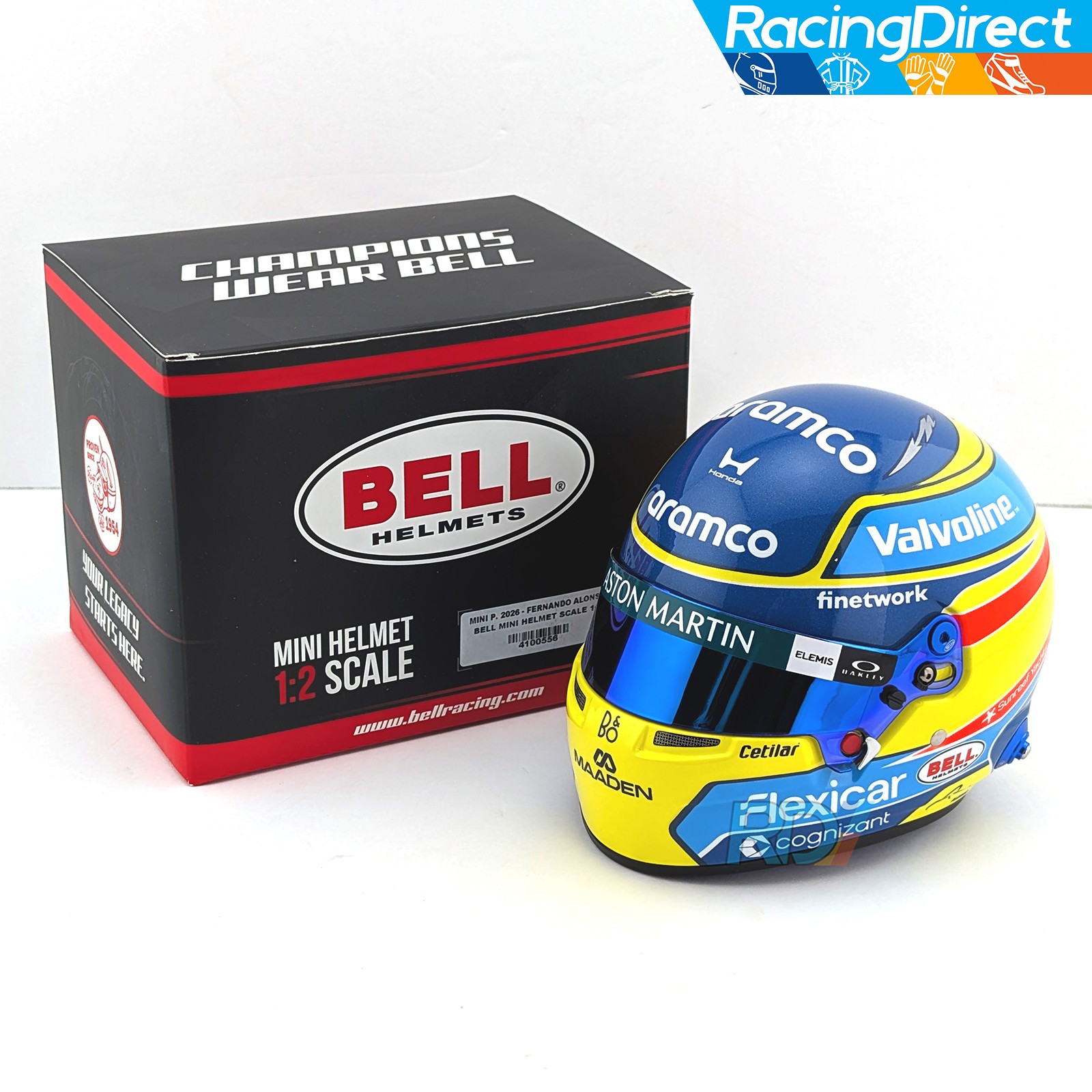 2026 Fernando Alonso Mini Helmet - 1:2 Scale - Bell F1 Aston Martin - 4100556 2026 Fernando Alonso Mini Helmet - 1:2 Scale - Bell F1 Aston Martin - 4100556