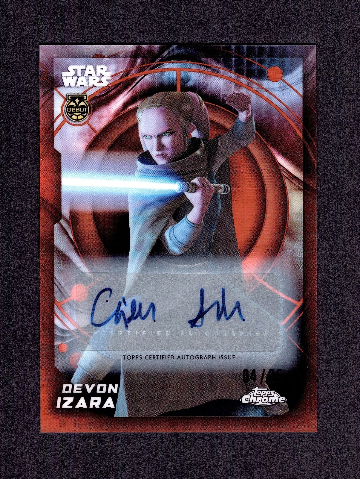 2026 Topps Chrome Star Wars GIDEON ADLON Auto Orange #04/25 voice of Devon Izara 2026 Topps Chrome Star Wars GIDEON ADLON Auto Orange #04/25 voice of Devon Izara