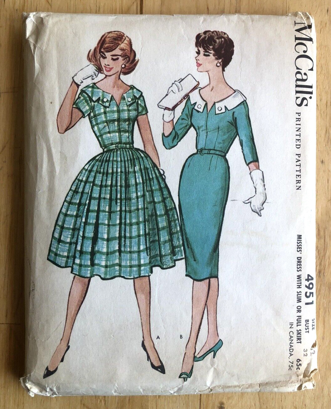 Vintage 1959 McCall's #4951 Dresses Pattern Size 12 Bust 32 NEW & UNCUT Vintage 1959 McCall's #4951 Dresses Pattern Size 12 Bust 32 NEW & UNCUT