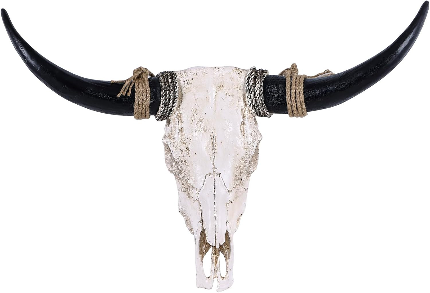 31-Inch Resin Longhorn-Inspired Cow Skull Wall Decor, Antique Bull Head 31-Inch Resin Longhorn-Inspired Cow Skull Wall Decor, Antique Bull Head