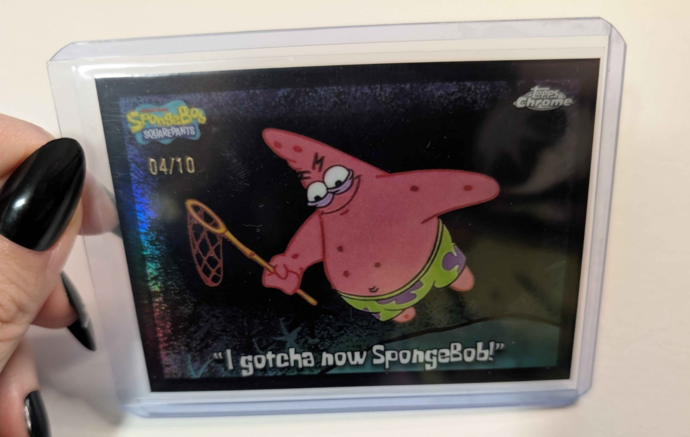 2025 Topps Chrome SpongeBob 25th #189 “I gotcha now SpongeBob” Black /10 2025 Topps Chrome SpongeBob 25th #189 “I gotcha now SpongeBob” Black /10