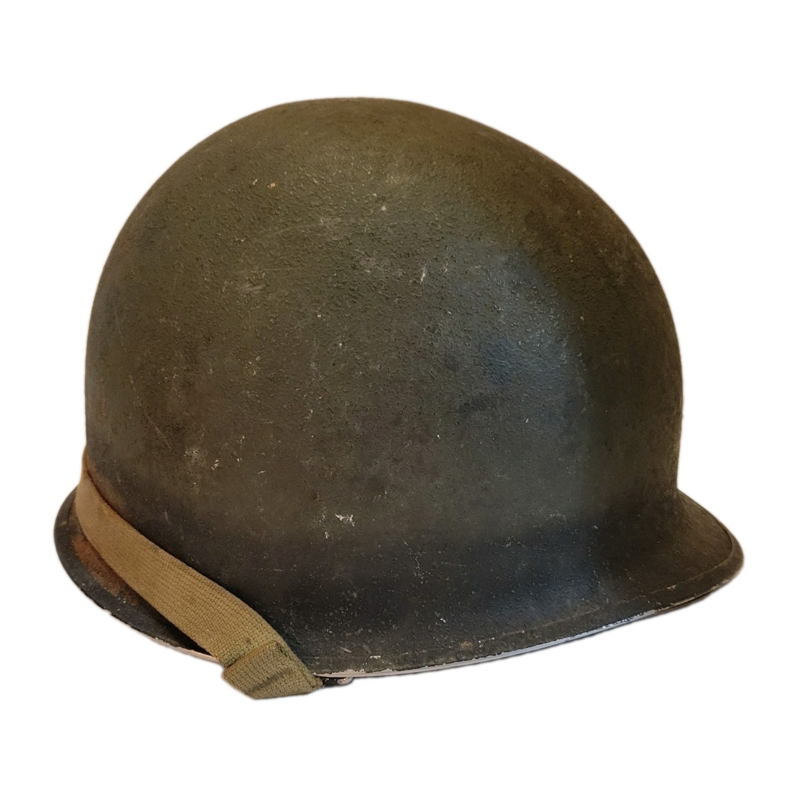 WWII WW2 US Military Army M1 Front Seam Helmet w Strap and World War II Liner