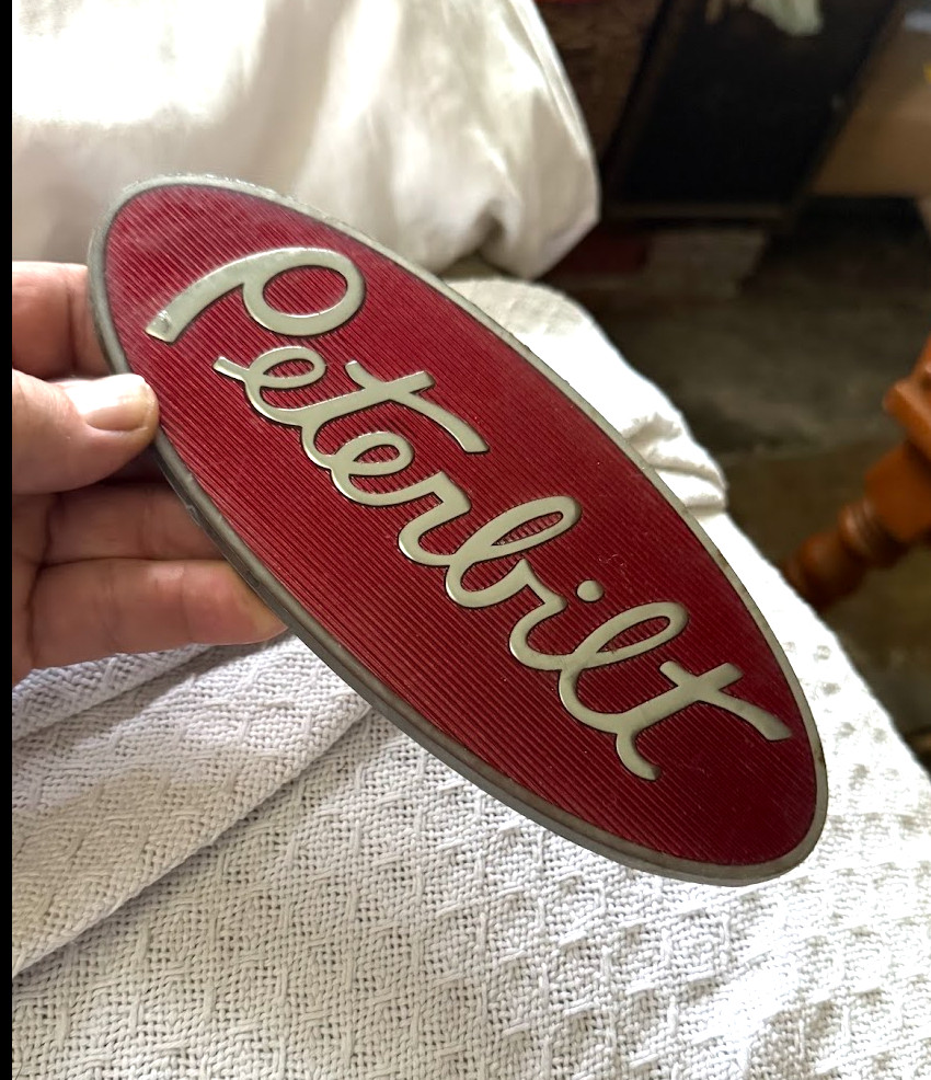 Vintage Oval Peterbilt Truck OEM Nameplate Badge Emblem 12" Logo Vintage Oval Peterbilt Truck OEM Nameplate Badge Emblem 12" Logo