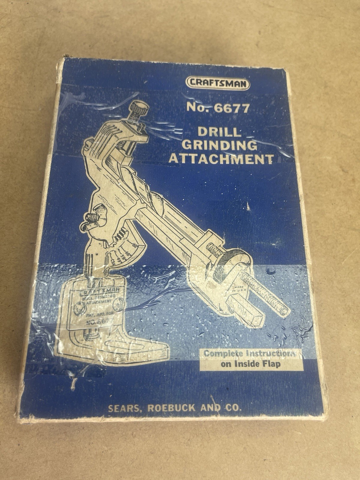 Vintage Craftsman 6677 Drill Bit Grinding Sharpening Attachment USA Original Box Vintage Craftsman 6677 Drill Bit Grinding Sharpening Attachment USA Original Box