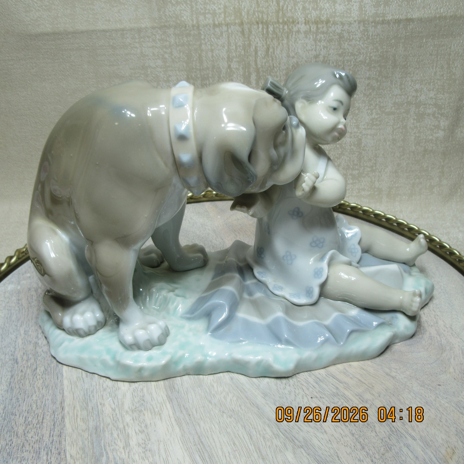 Lladro Girl With Bulldog RARE Lladro Girl With Bulldog RARE