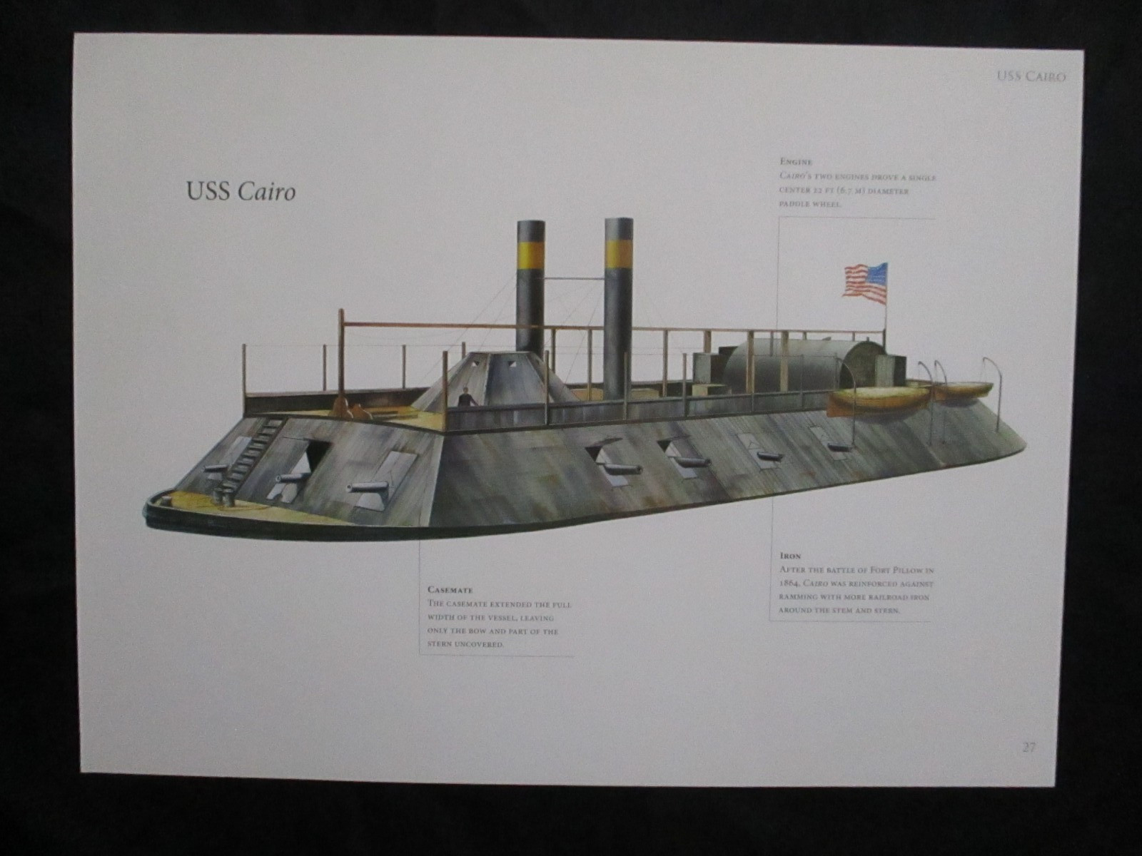 Civil War Union Warship Print - USS Cairo - I COMBINE SHIPPING Civil War Union Warship Print - USS Cairo - I COMBINE SHIPPING