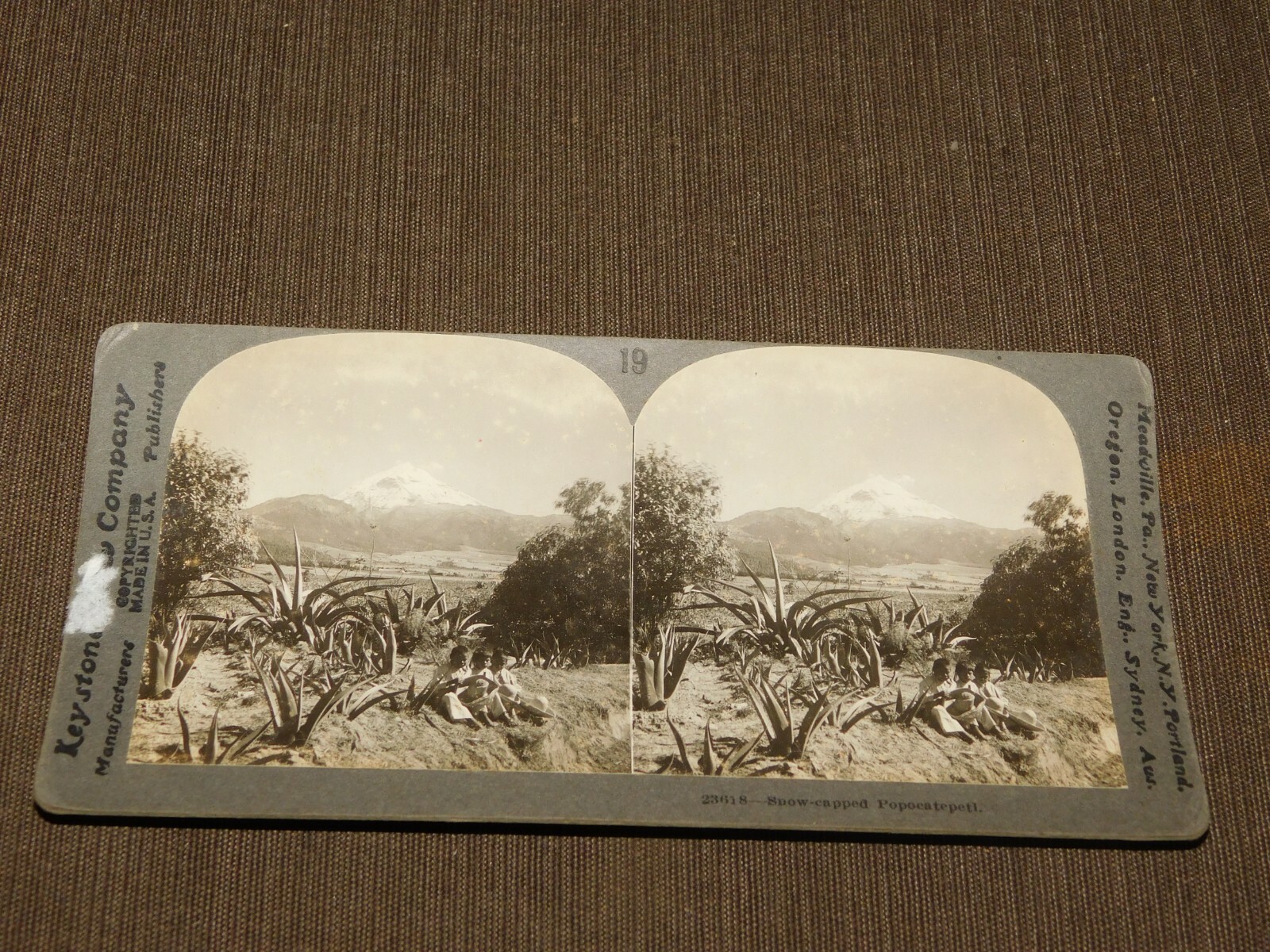 VINTAGE STEREOVIEW STEREOSCOPE CARD SNOW CAPPED POPOCATEPETL VINTAGE STEREOVIEW STEREOSCOPE CARD SNOW CAPPED POPOCATEPETL